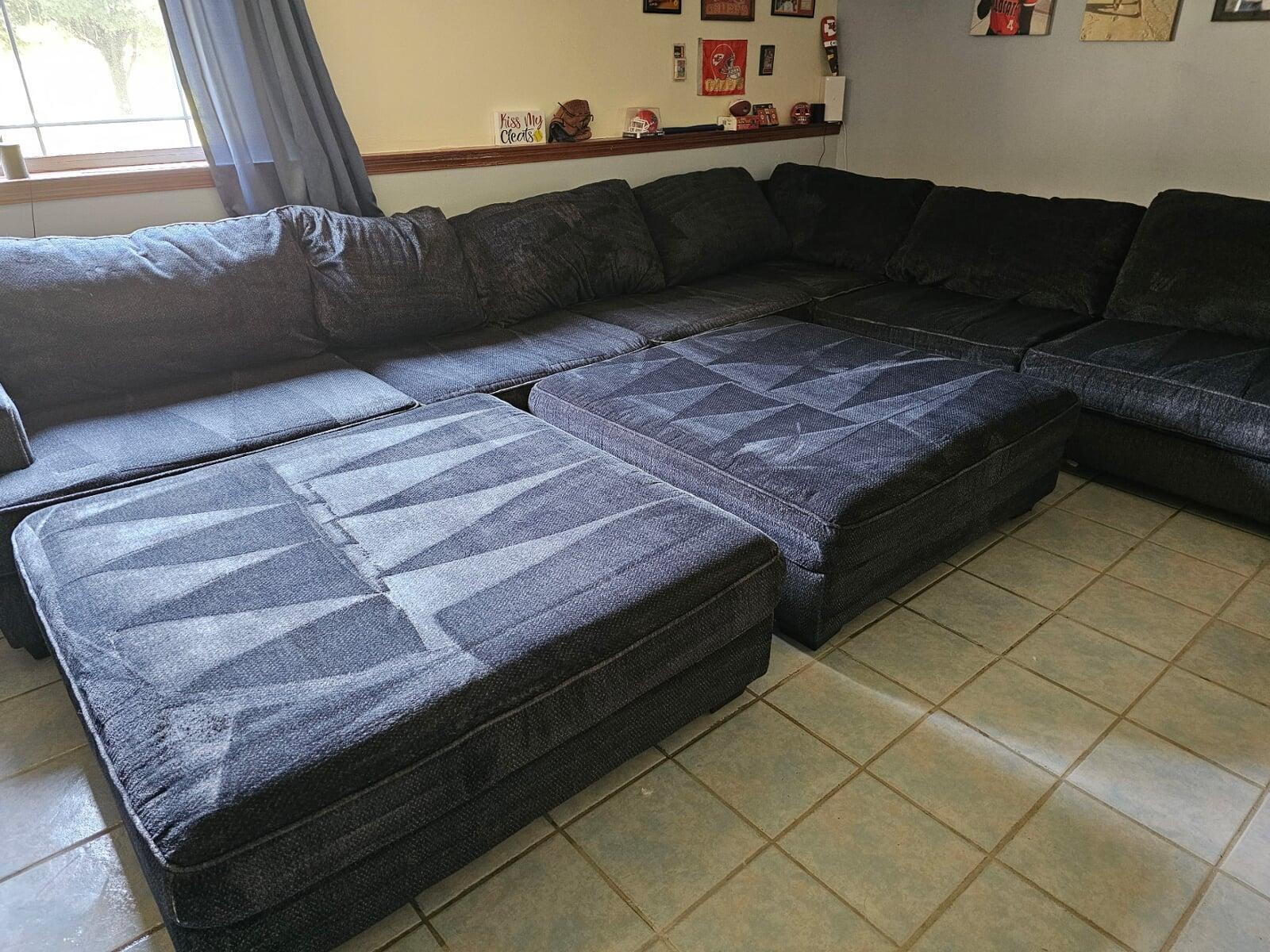 Sofa and ottoman cleaned