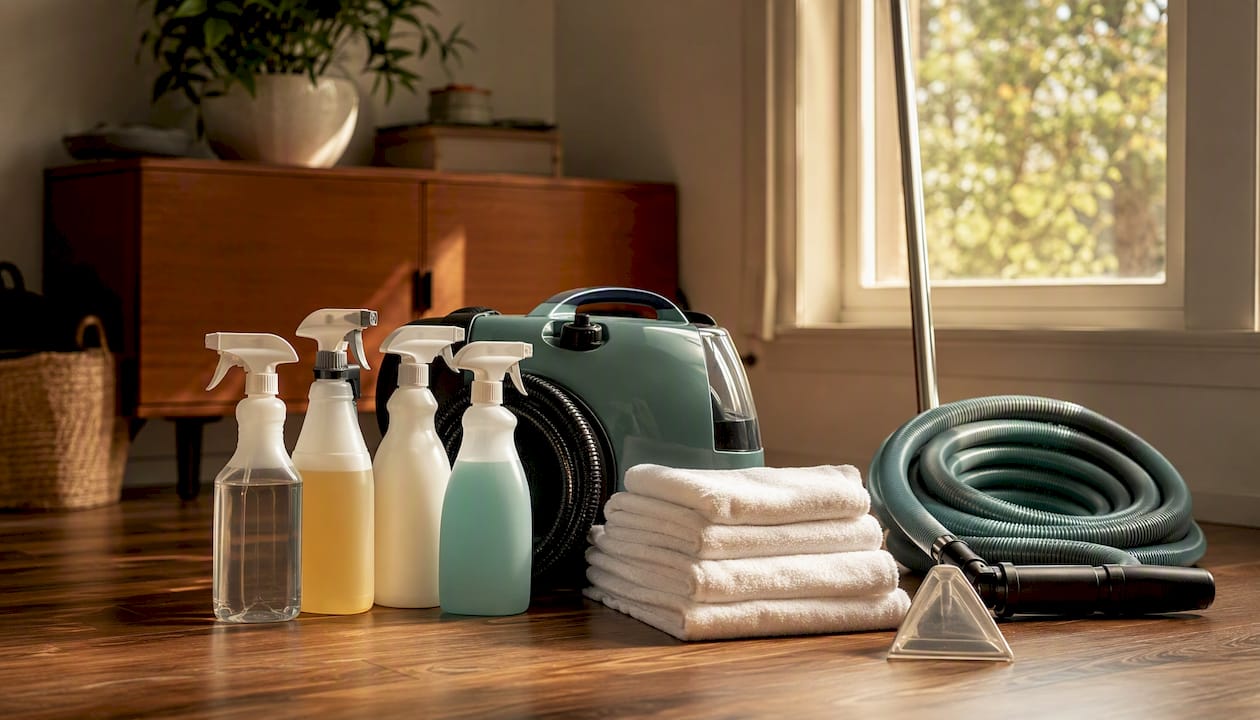 Professional carpet cleaning equipment close-up