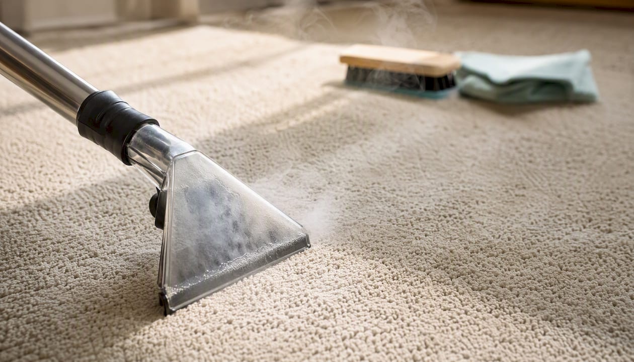 Carpet steam extractor nozzle cleaning dog stain