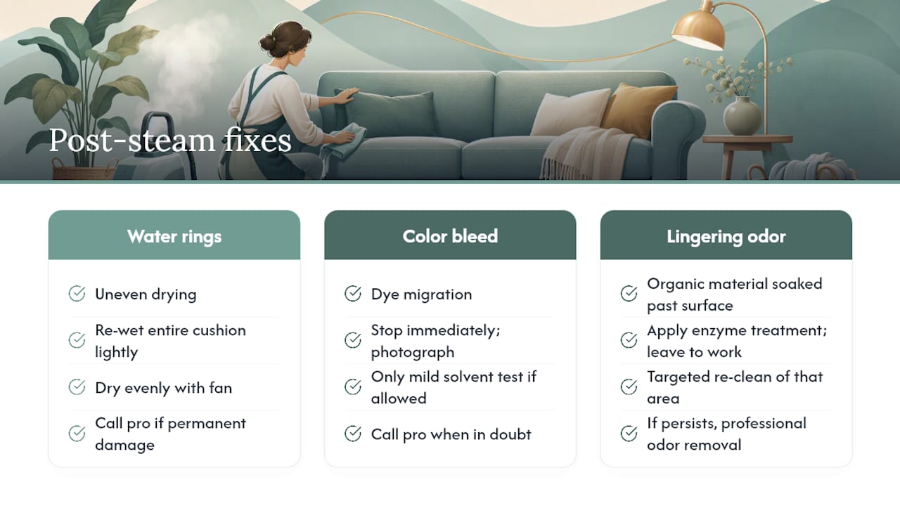 How Do You Fix Water Rings or Odor After Steam Cleaning? — overview diagram