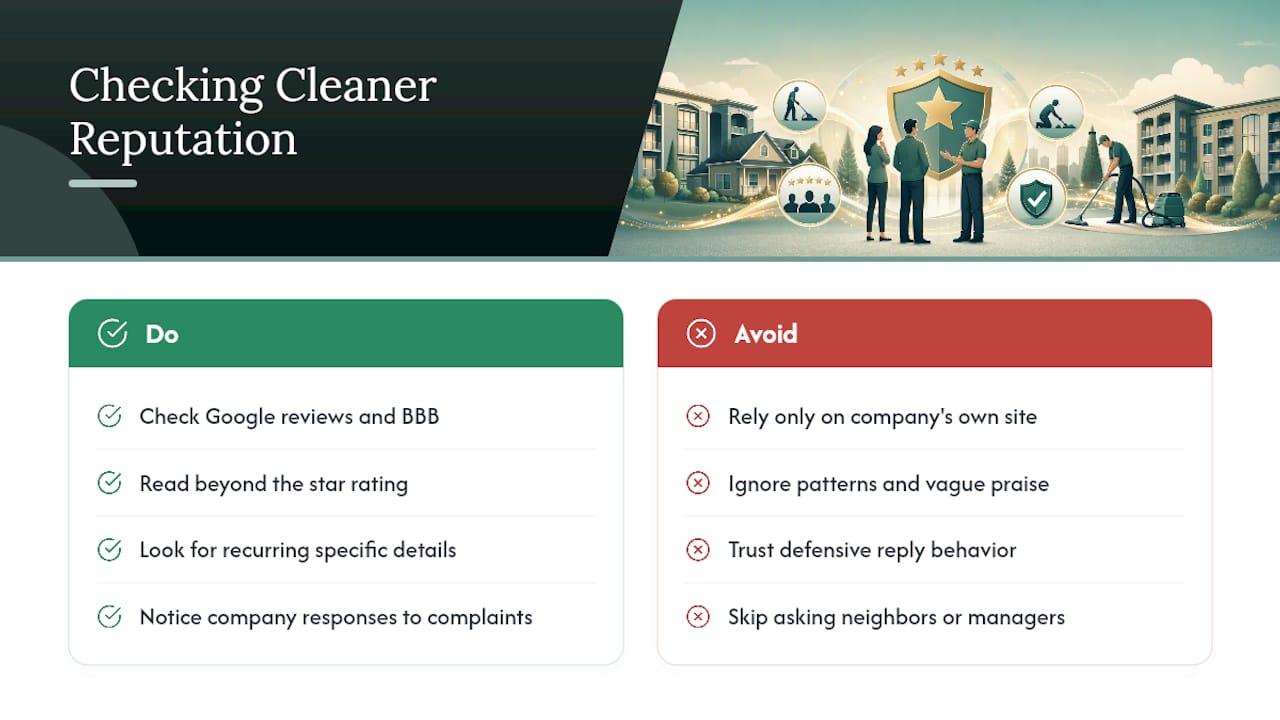 How Do I Check a Carpet Cleaner's Reviews and Reputation? — overview diagram