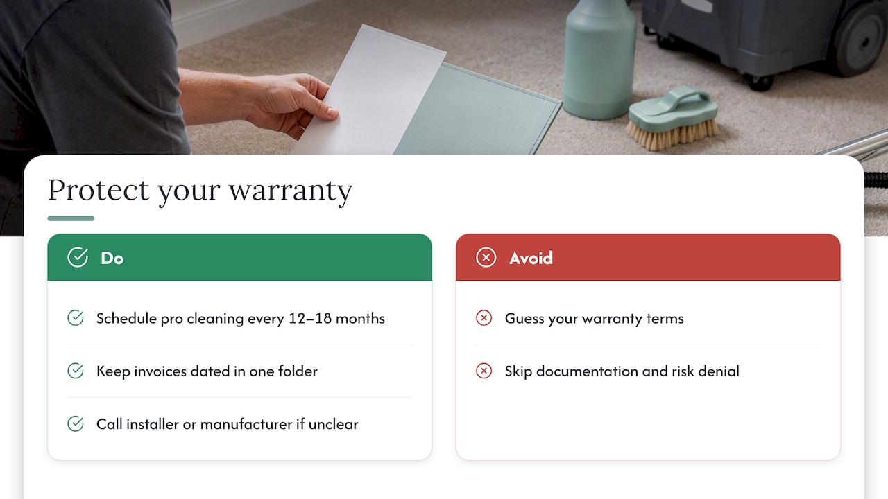 Why your carpet warranty depends on your cleaning schedule — overview diagram